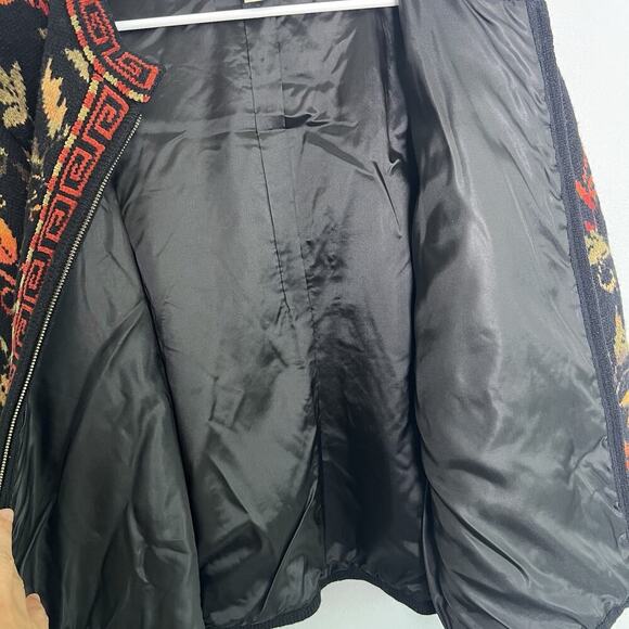 Vintage Nomadic Traders Womens Sz M Floral Zip Up Cardigan Lambs Wool Blend - Picture 11 of 13